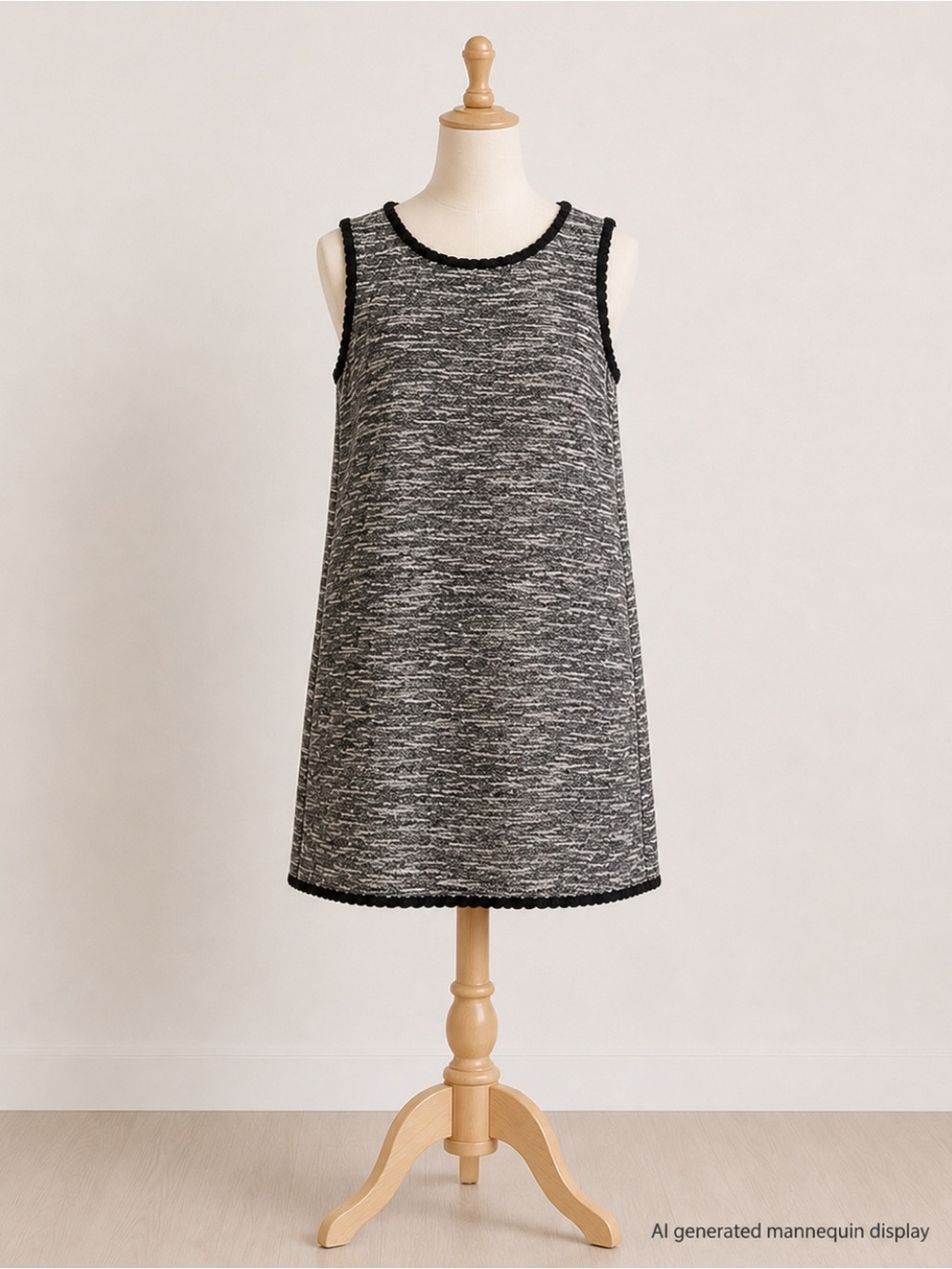 LOFT Black and White Sheath Dress Sleeveless Crew Neck